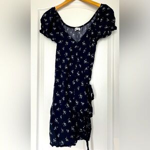 Hollister Puff Sleeve Mini Wrap Dress